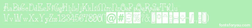 MAcadian Font – White Fonts on Green Background