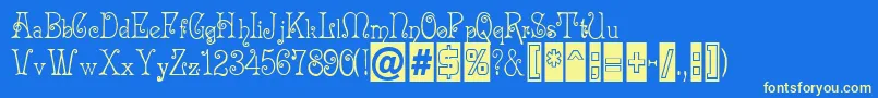 MAcadian Font – Yellow Fonts on Blue Background