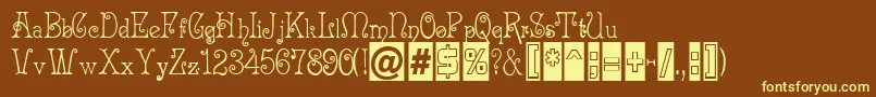 MAcadian Font – Yellow Fonts on Brown Background