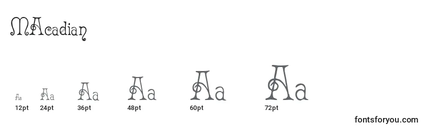 MAcadian Font Sizes