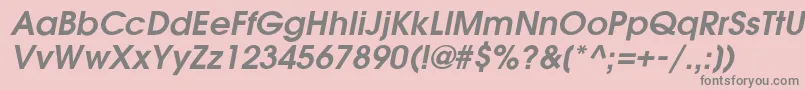 フォントGardenziDemioblique – ピンクの背景に灰色の文字