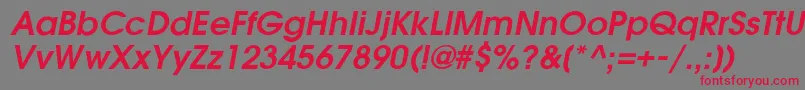 GardenziDemioblique Font – Red Fonts on Gray Background