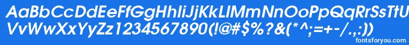 GardenziDemioblique Font – White Fonts on Blue Background