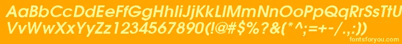 フォントGardenziDemioblique – オレンジの背景に黄色の文字