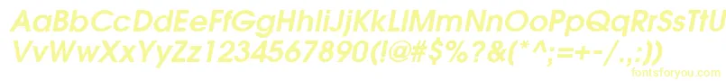 フォントGardenziDemioblique – 白い背景に黄色の文字