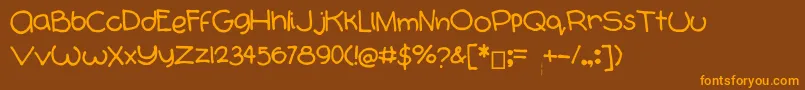 Więcej informacji o czcionce Orbicularis Czcionka Orbicularis – pomarańczowe czcionki na brązowym tle