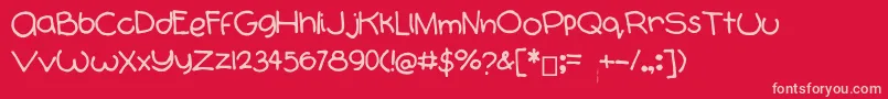 Orbicularis Font – Pink Fonts on Red Background