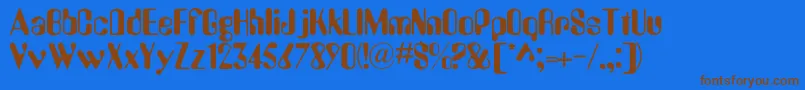 Amelia Font – Brown Fonts on Blue Background
