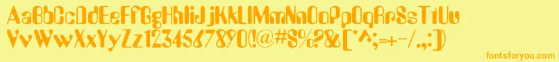 Amelia Font – Orange Fonts on Yellow Background