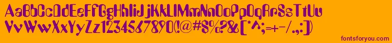 Шрифт Amelia – фиолетовые шрифты на оранжевом фоне