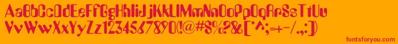 Amelia Font – Red Fonts on Orange Background
