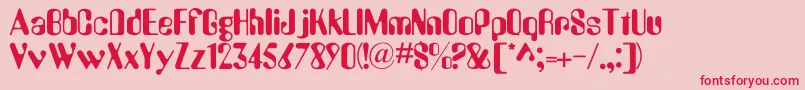 Amelia Font – Red Fonts on Pink Background