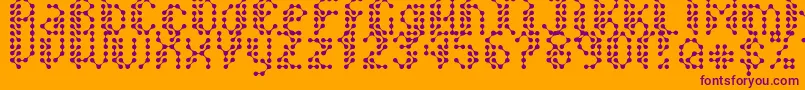 Sirquitry-Schriftart – Violette Schriften auf orangefarbenem Hintergrund