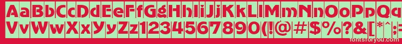 AdvergothiccamcRegular Font – Green Fonts on Red Background