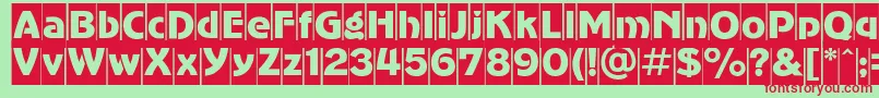 AdvergothiccamcRegular Font – Red Fonts on Green Background