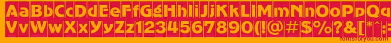 AdvergothiccamcRegular-fontti – punaiset fontit oranssilla taustalla