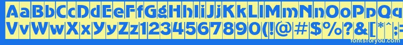 AdvergothiccamcRegular Font – Yellow Fonts on Blue Background