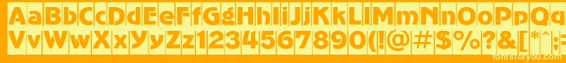 AdvergothiccamcRegular Font – Yellow Fonts on Orange Background