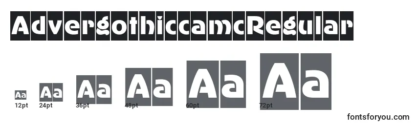 Размеры шрифта AdvergothiccamcRegular