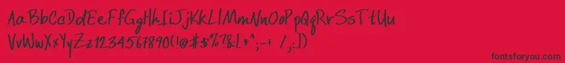 Шрифт DcwriBold – чёрные шрифты на красном фоне