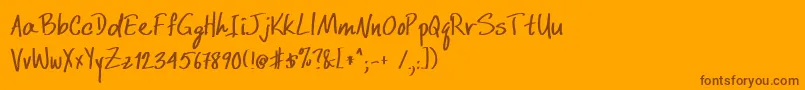 DcwriBold Font – Brown Fonts on Orange Background