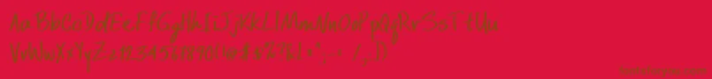 fuente DcwriBold – Fuentes Marrones Sobre Fondo Rojo
