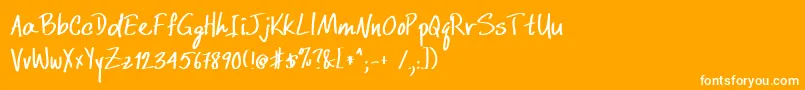 DcwriBold-Schriftart – Weiße Schriften auf orangefarbenem Hintergrund