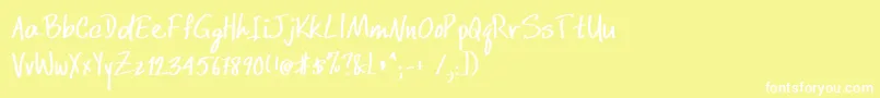 DcwriBold Font – White Fonts on Yellow Background