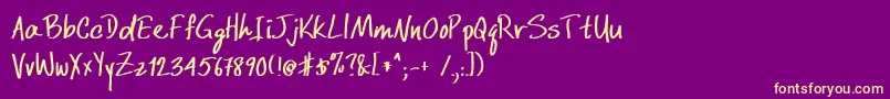 Шрифт DcwriBold – жёлтые шрифты на фиолетовом фоне