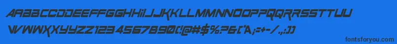 SpaceRangerCondensedItalic Font – Black Fonts on Blue Background