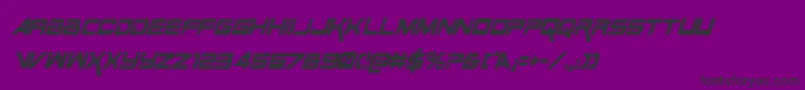 SpaceRangerCondensedItalic-Schriftart – Schwarze Schriften auf violettem Hintergrund