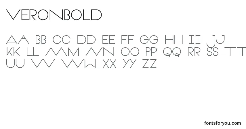 Шрифт VeronBold – алфавит, цифры, специальные символы