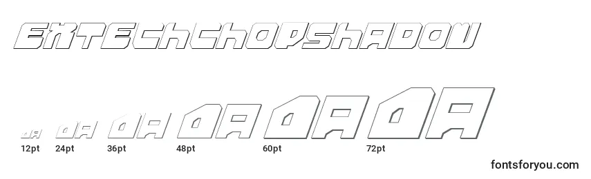 ExtechchopShadow Font Sizes