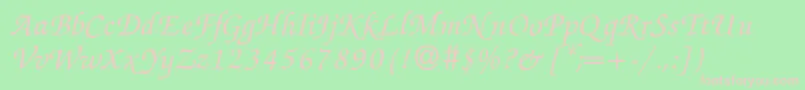 ZabriskiescriptBolditalic Font – Pink Fonts on Green Background