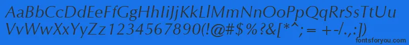 OmichronItalic Font – Black Fonts on Blue Background