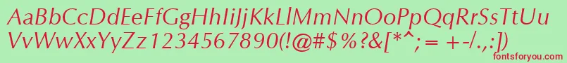 OmichronItalic Font – Red Fonts on Green Background