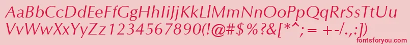 OmichronItalic Font – Red Fonts on Pink Background