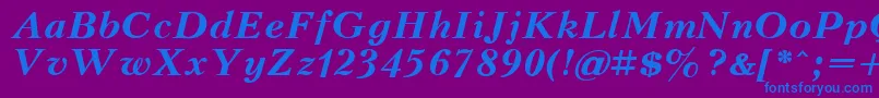 KudrashovBoldItalic.001.001 Font – Blue Fonts on Purple Background