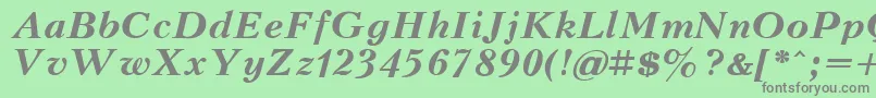 フォントKudrashovBoldItalic.001.001 – 緑の背景に灰色の文字