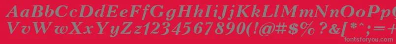 KudrashovBoldItalic.001.001 Font – Gray Fonts on Red Background