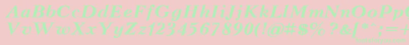 KudrashovBoldItalic.001.001 Font – Green Fonts on Pink Background