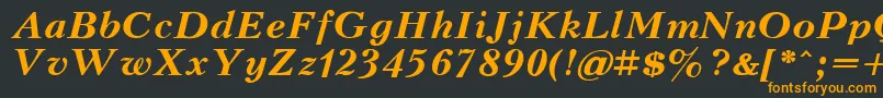 フォントKudrashovBoldItalic.001.001 – 黒い背景にオレンジの文字