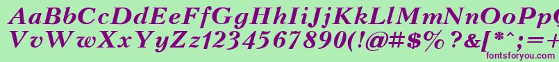 KudrashovBoldItalic.001.001-Schriftart – Violette Schriften auf grünem Hintergrund