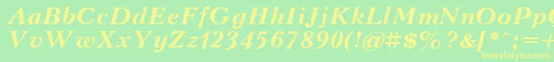 KudrashovBoldItalic.001.001 Font – Yellow Fonts on Green Background