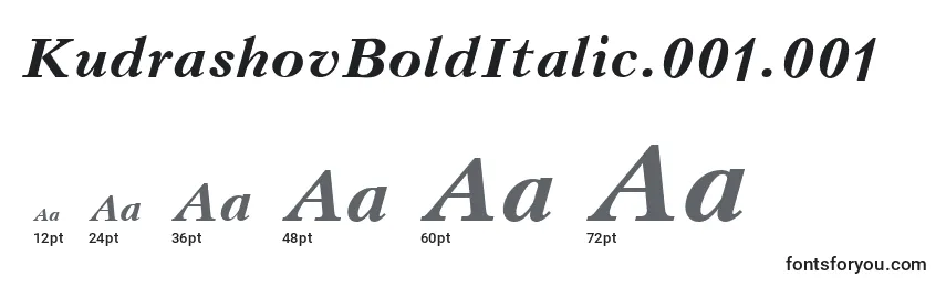 KudrashovBoldItalic.001.001 Font Sizes