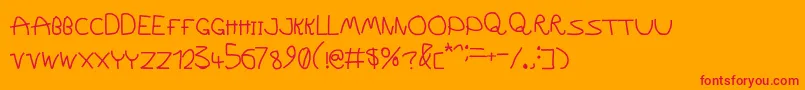 フォントWildShow – オレンジの背景に赤い文字
