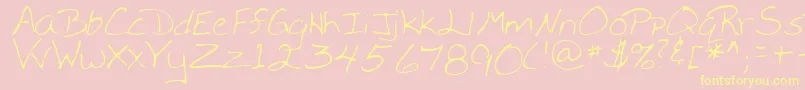 Police WebsterRegular – polices jaunes sur fond rose