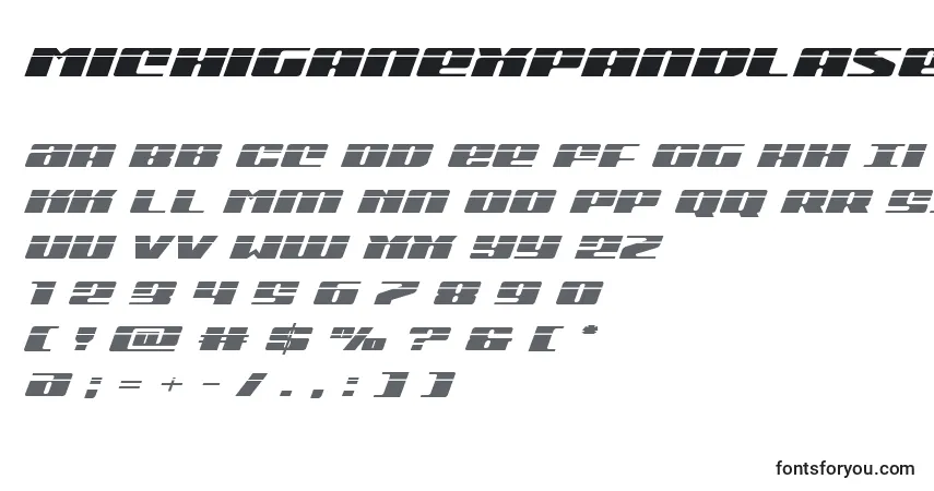 Шрифт Michiganexpandlaserital – алфавит, цифры, специальные символы