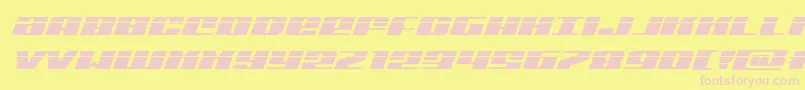 Michiganexpandlaserital Font – Pink Fonts on Yellow Background