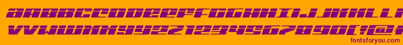 Michiganexpandlaserital Font – Purple Fonts on Orange Background